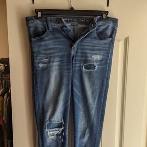 American Eagle Super Stretch Distressed Jeggings - 6 Long